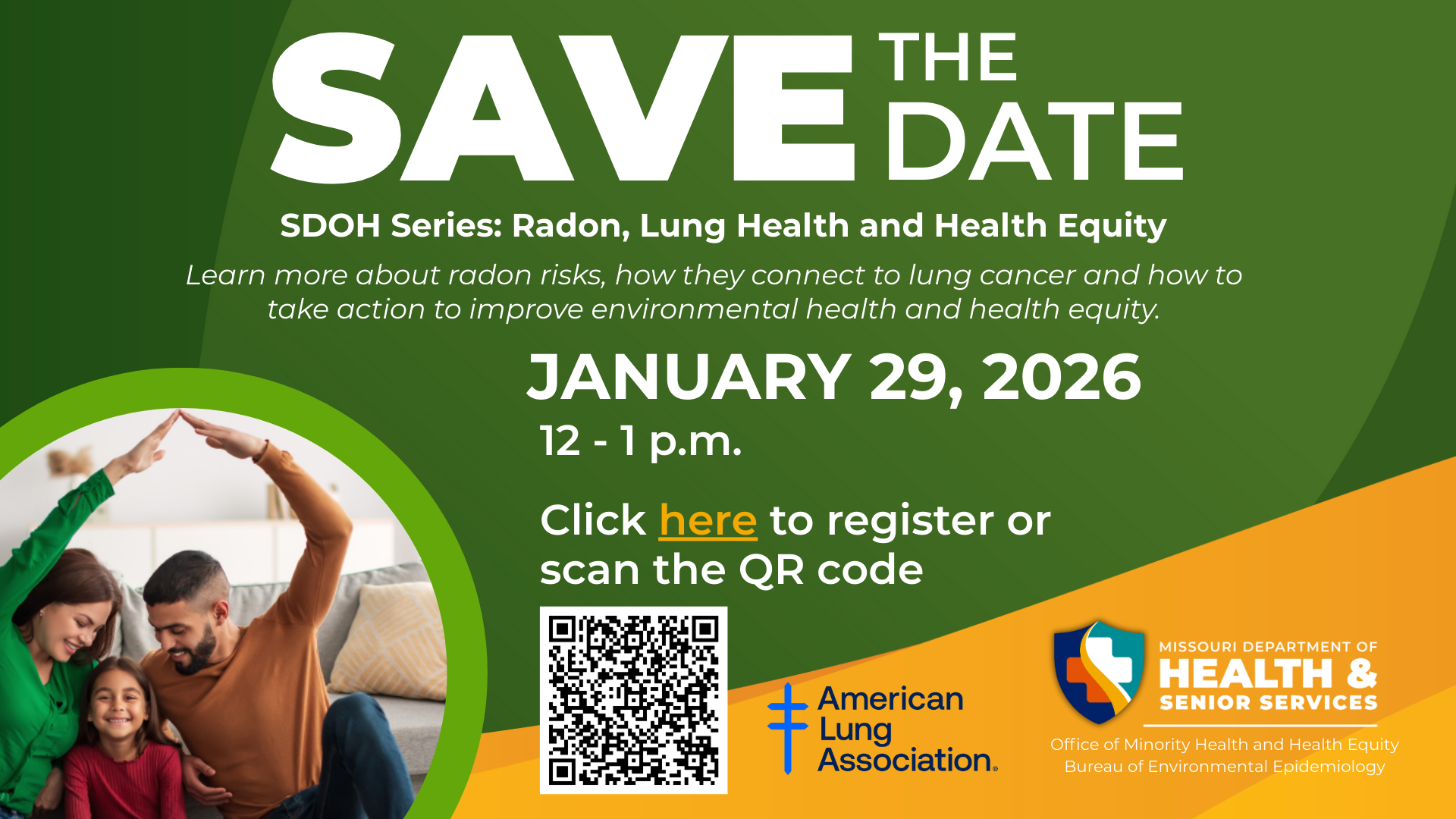 Save the Date - Radon - January 2026 SDOH Webinar Series