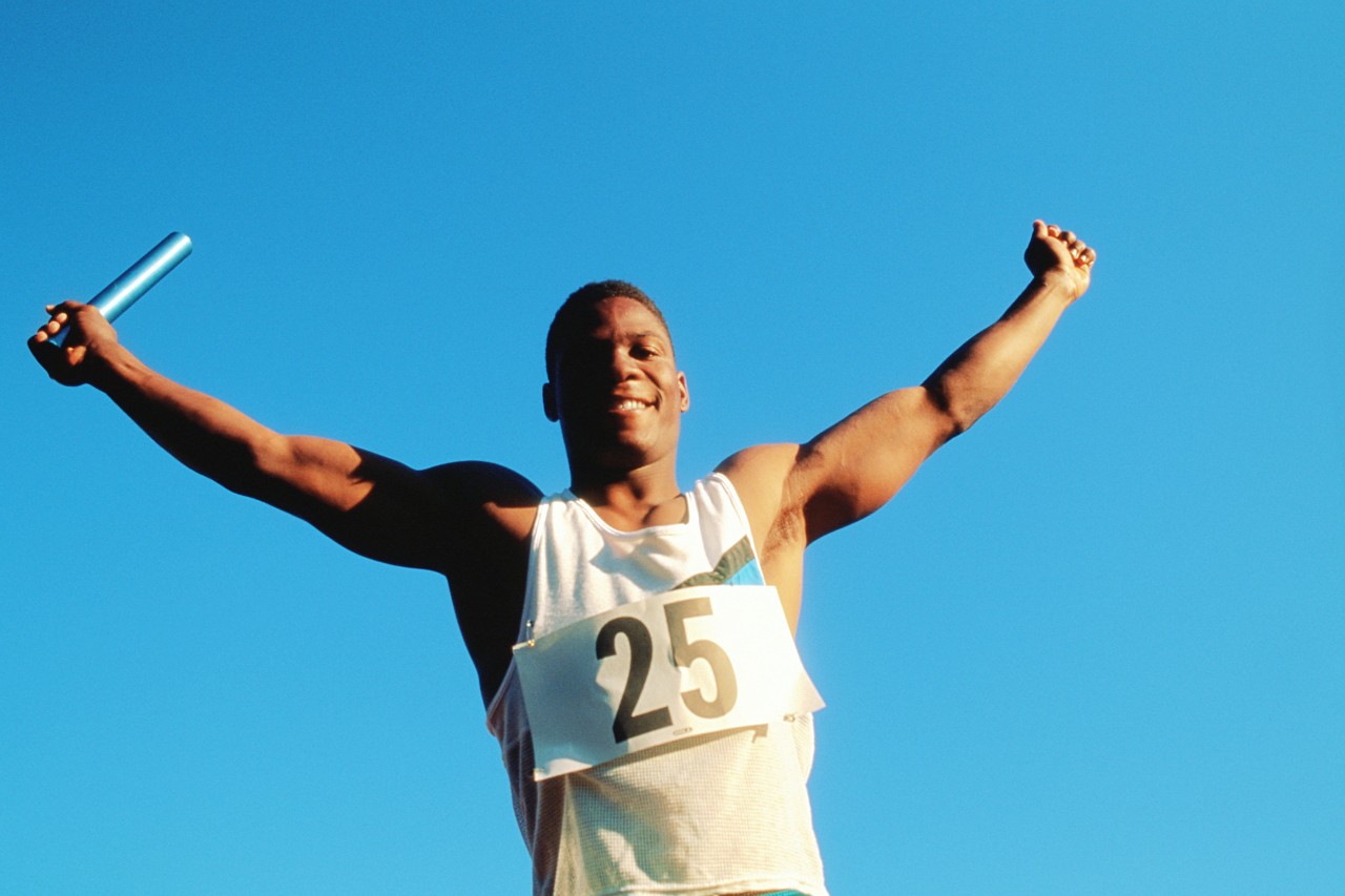 man finished the race