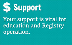 Your support helps provide education and maintain the registry.