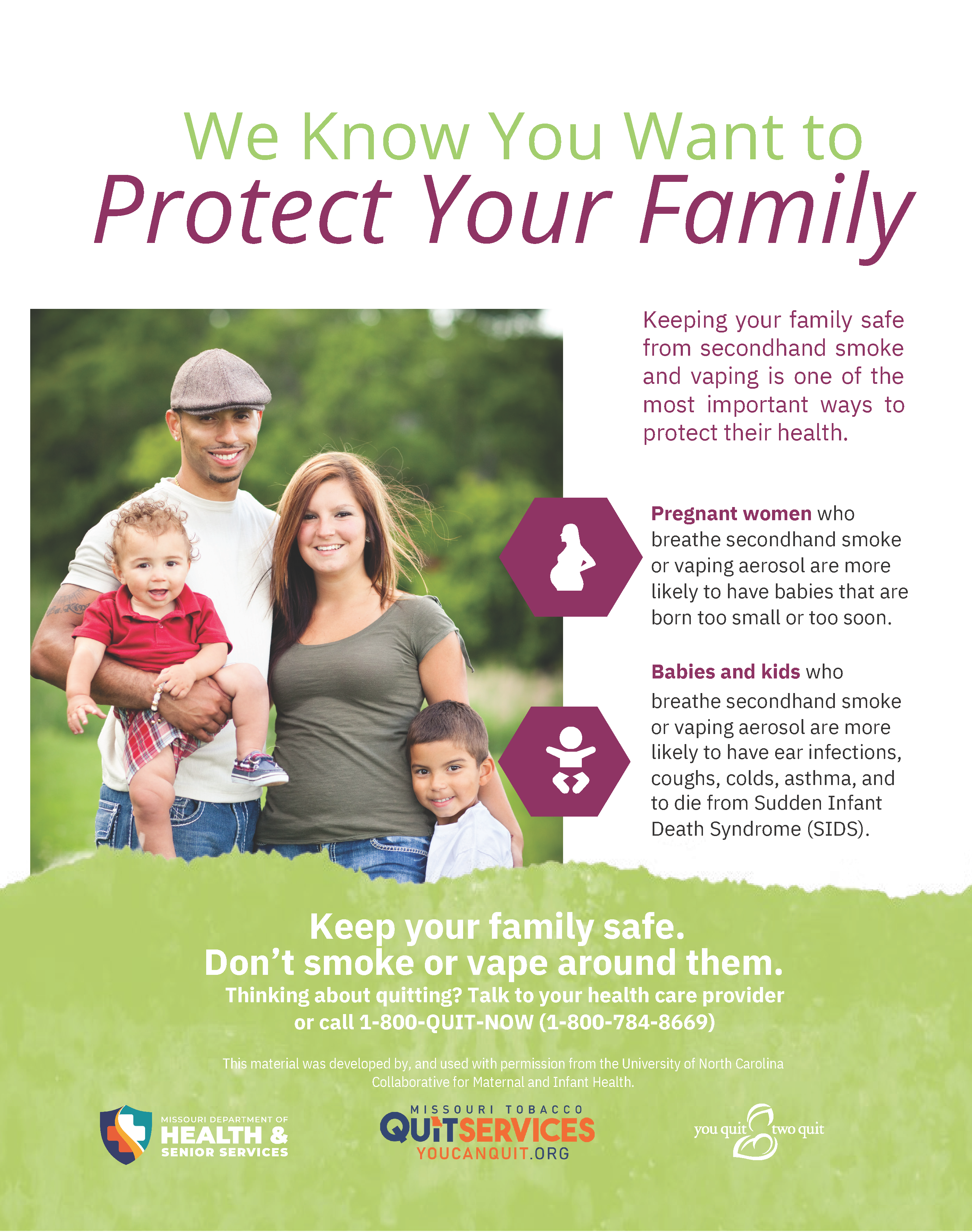 Protect your family from secondhand smoke resource
