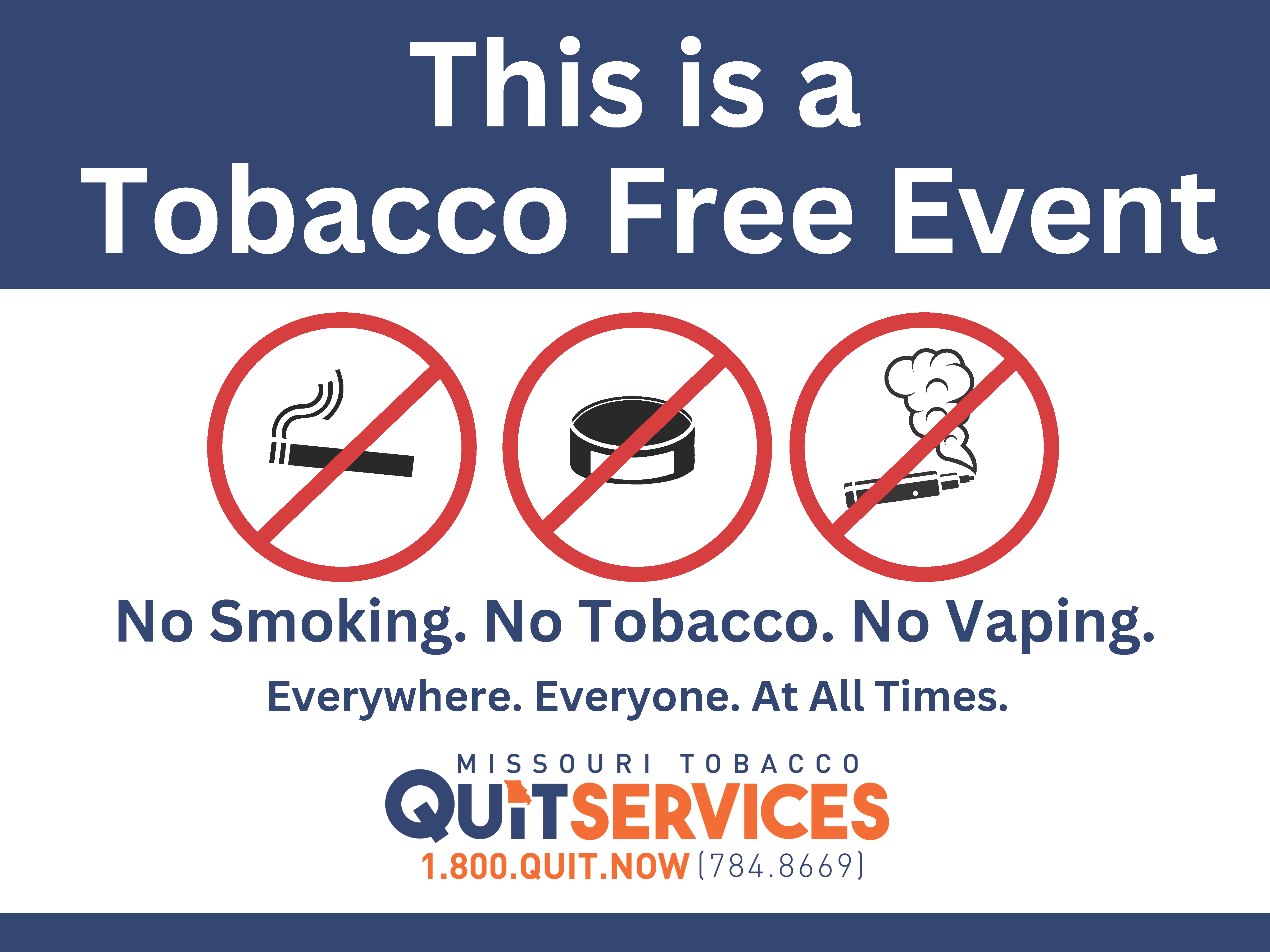 This is a tobacco free event resource