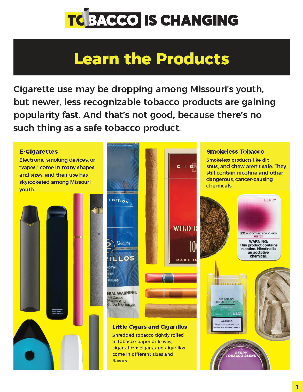Tobacco is changing learn the products